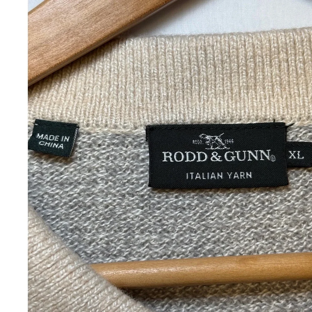 Rodd & Gunn Mens XL‎ Italian Yarn Cotton Wool Polo Sweater Grey EP1065 SMOKM